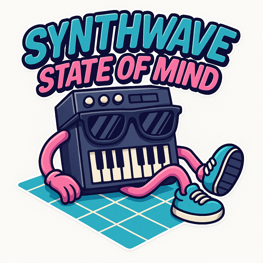 Cool Synthwave Keyboard Character Sticker