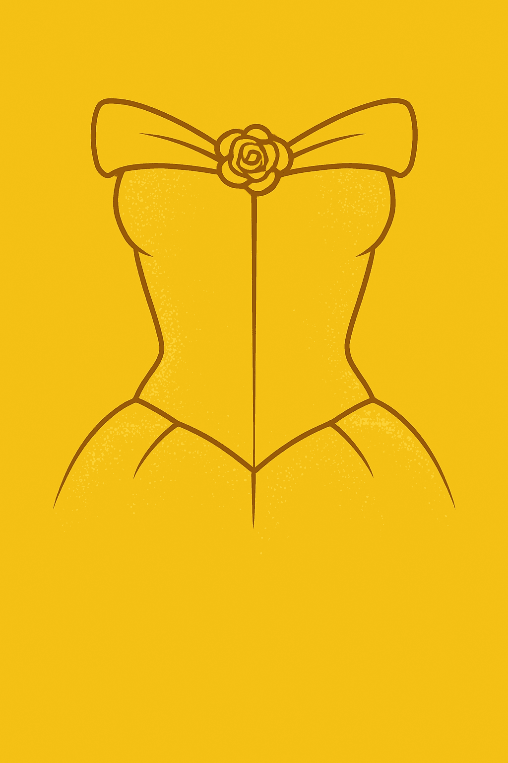 Elegant Yellow Dress Silhouette with Floral Accent