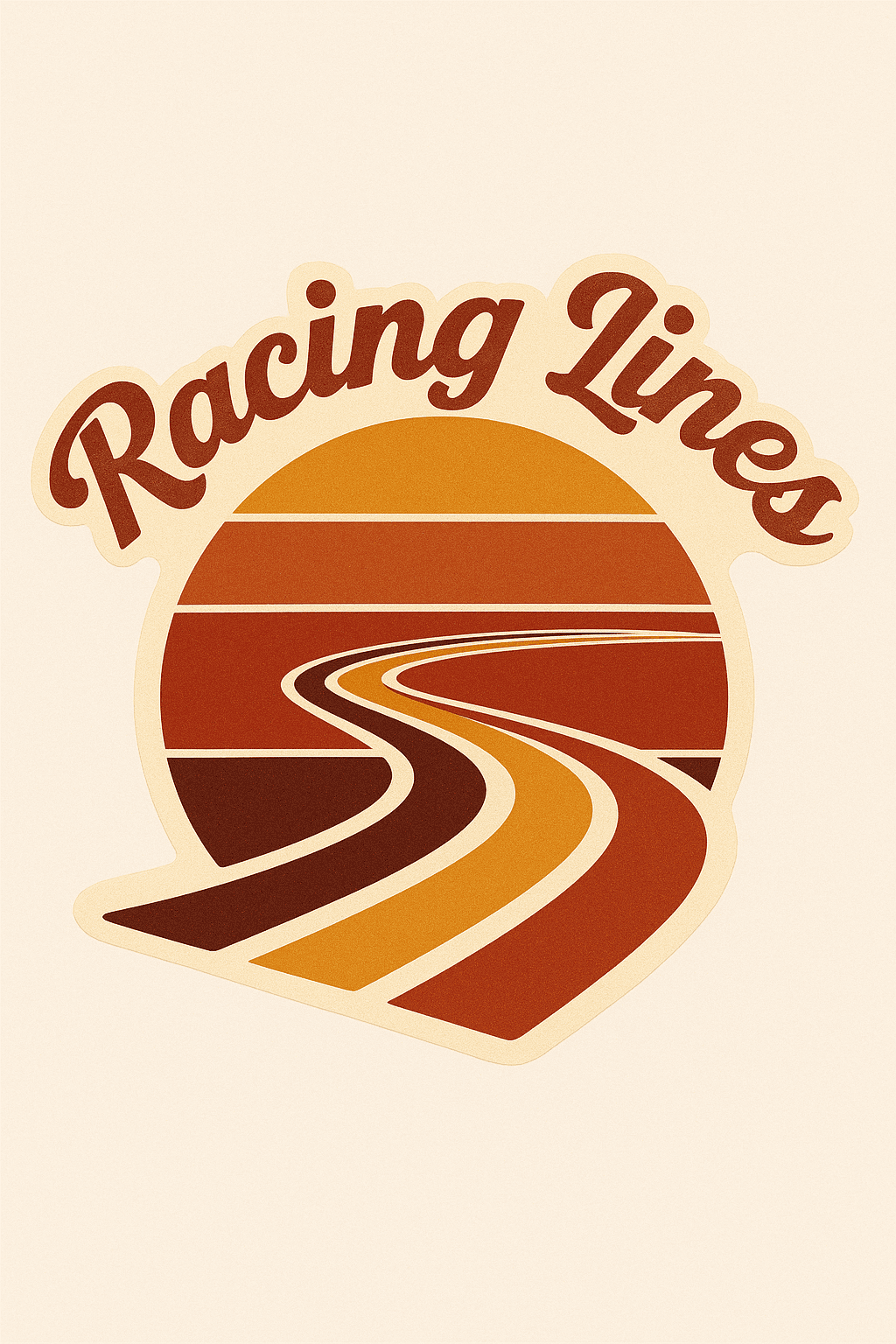 Retro Racing Lines Sunset Sticker