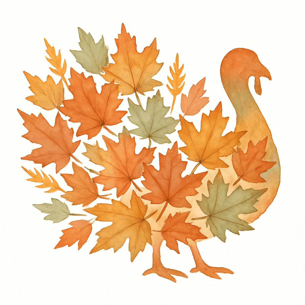 Autumn Turkey with Leaf Feathers