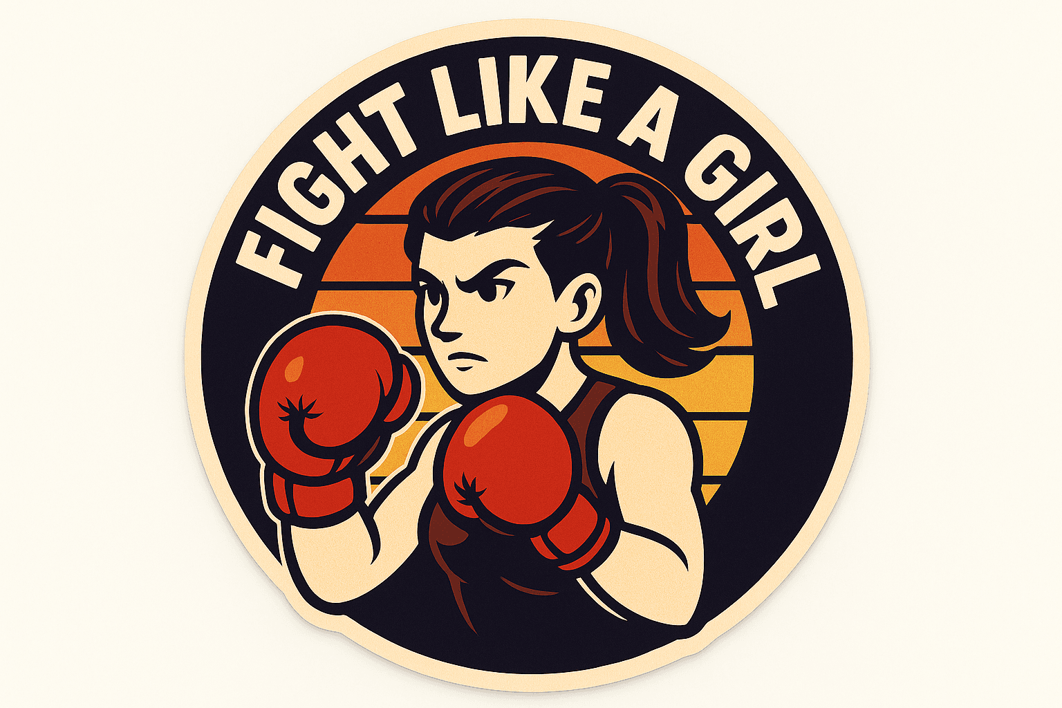 Fight Like a Girl Boxing Empowerment Sticker