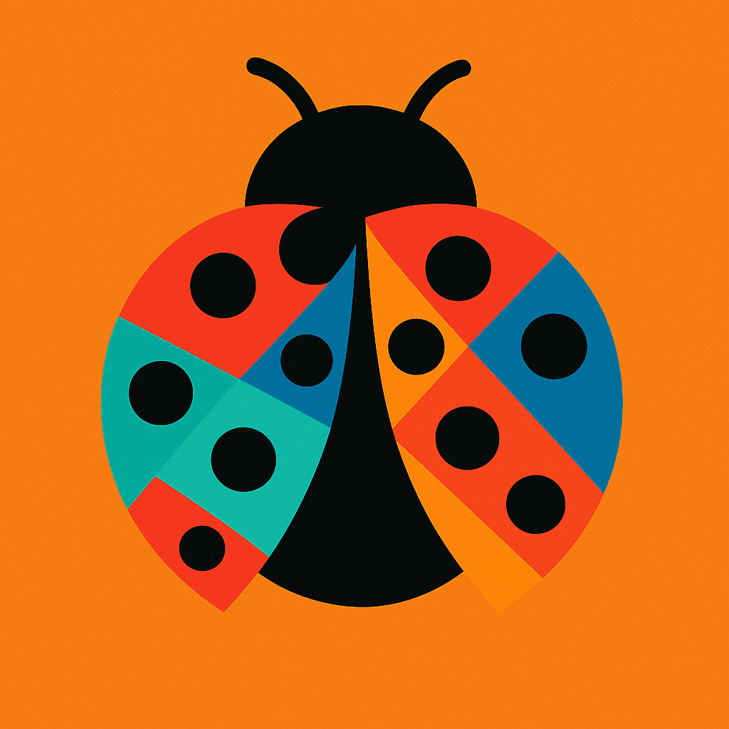 Colorful Geometric Ladybug Illustration