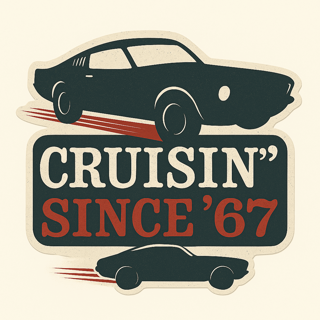 Vintage Muscle Car Cruisin' Since '67 Sticker