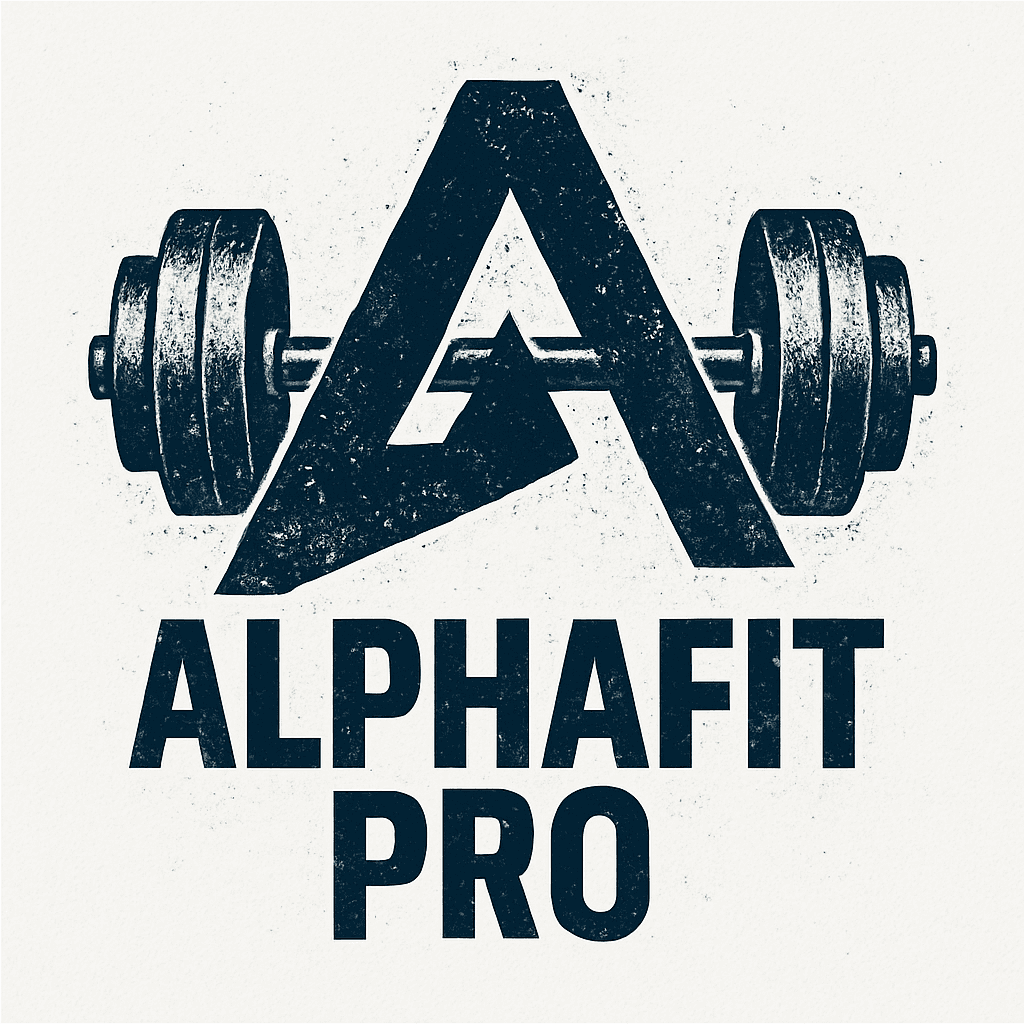 Bold Alpha Barbell Fitness Logo