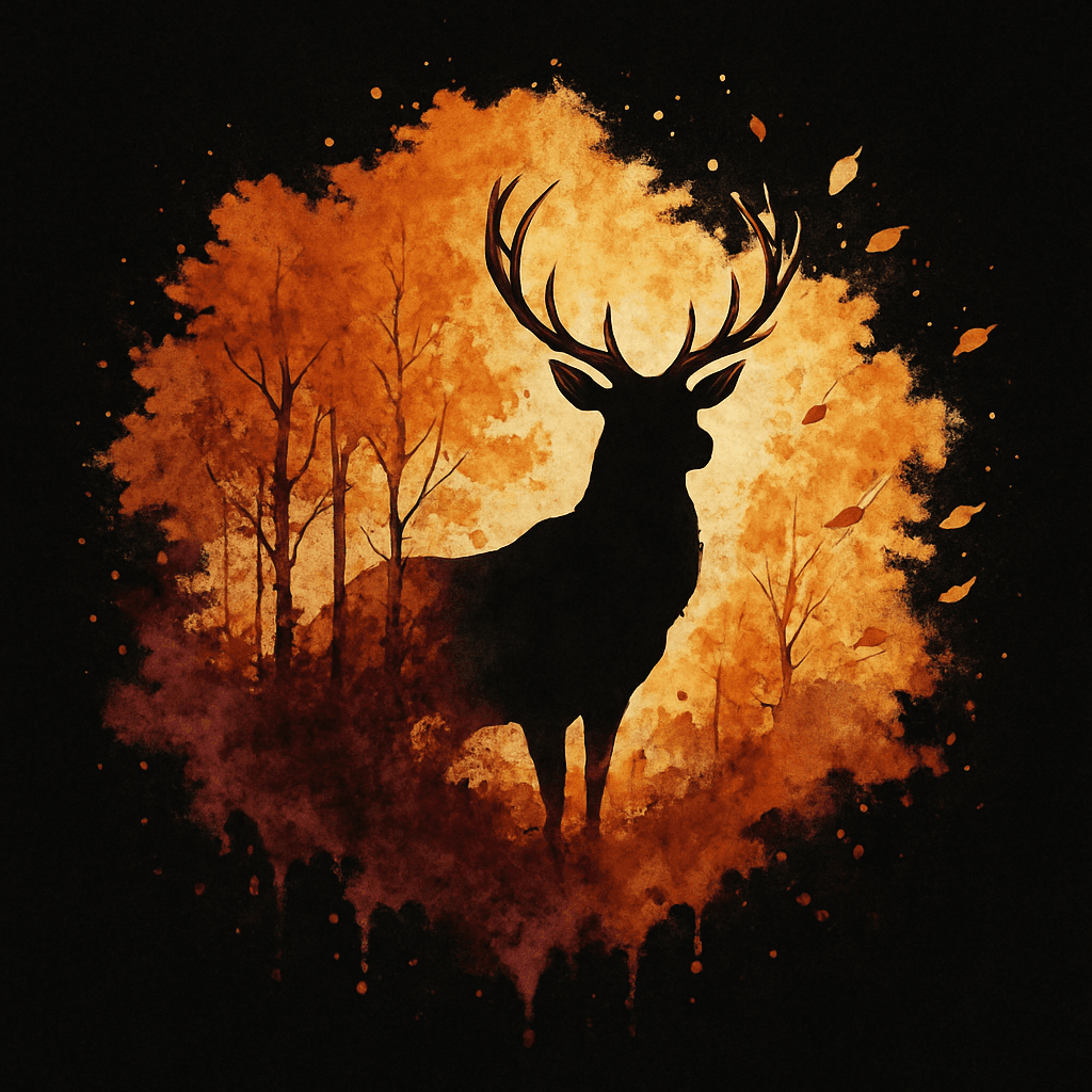 Majestic Deer Silhouette in Autumn Glow