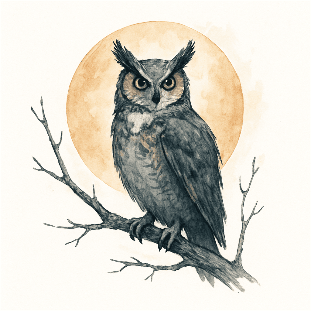 Mystic Owl Under the Moonlight