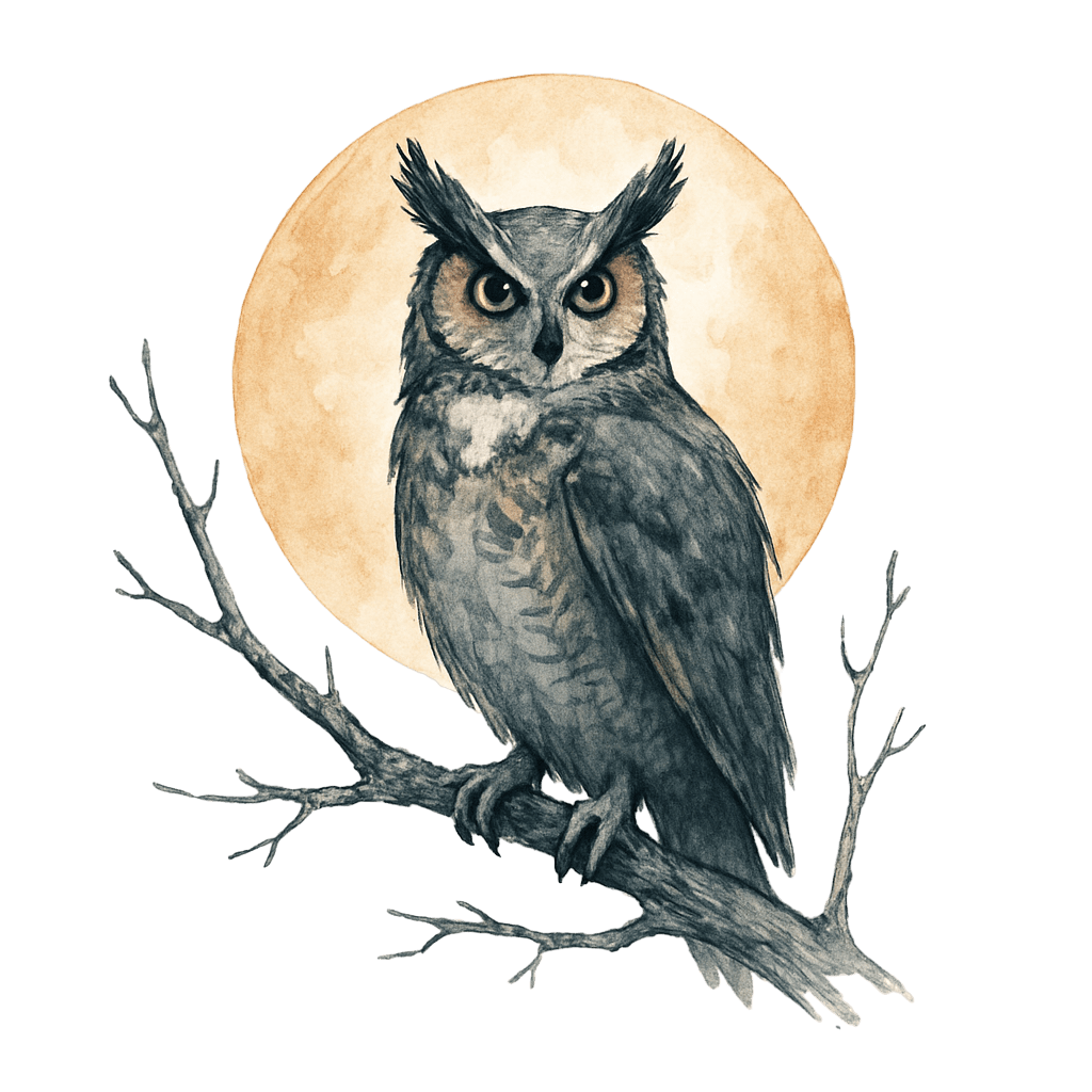 Mystic Owl Under the Moonlight