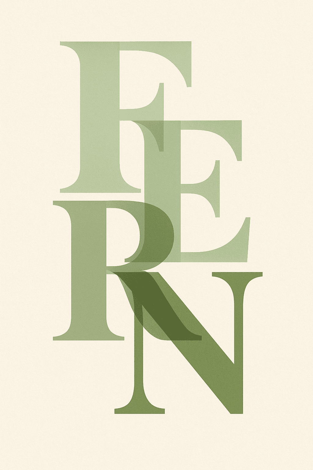 Elegant Layered 'Fern' Typography