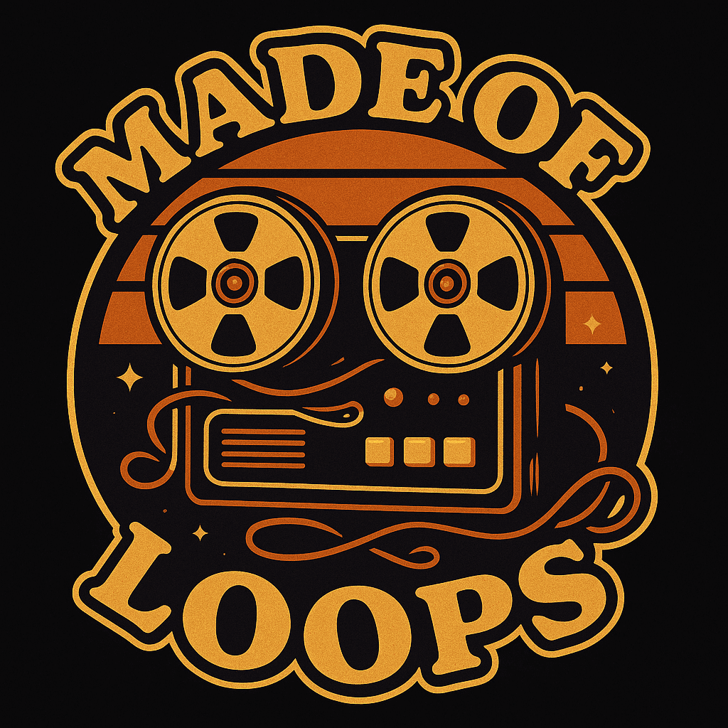 Retro Tape Recorder 'Made of Loops' Sticker
