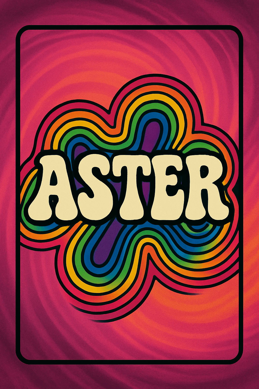 Retro Rainbow Aster Typography