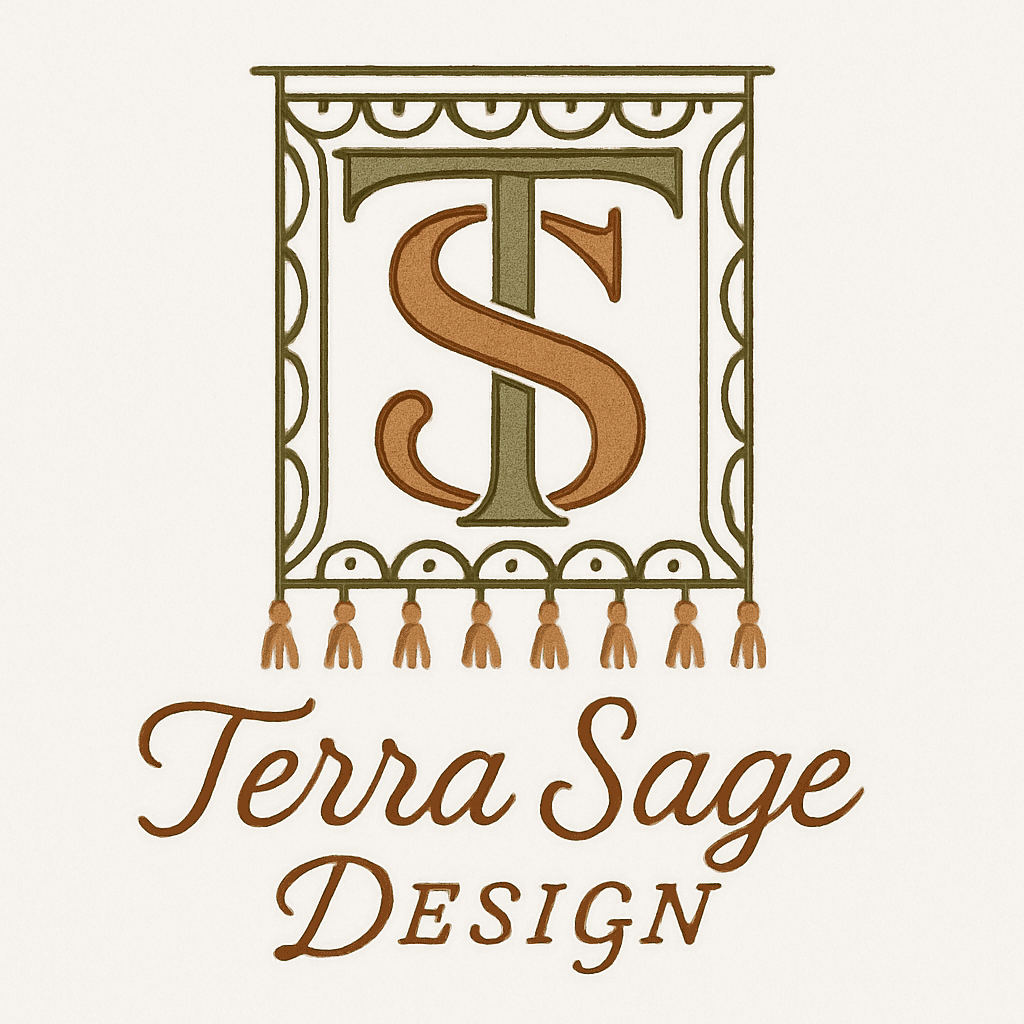 Earthy Boho Monogram Logo with Tassel Frame