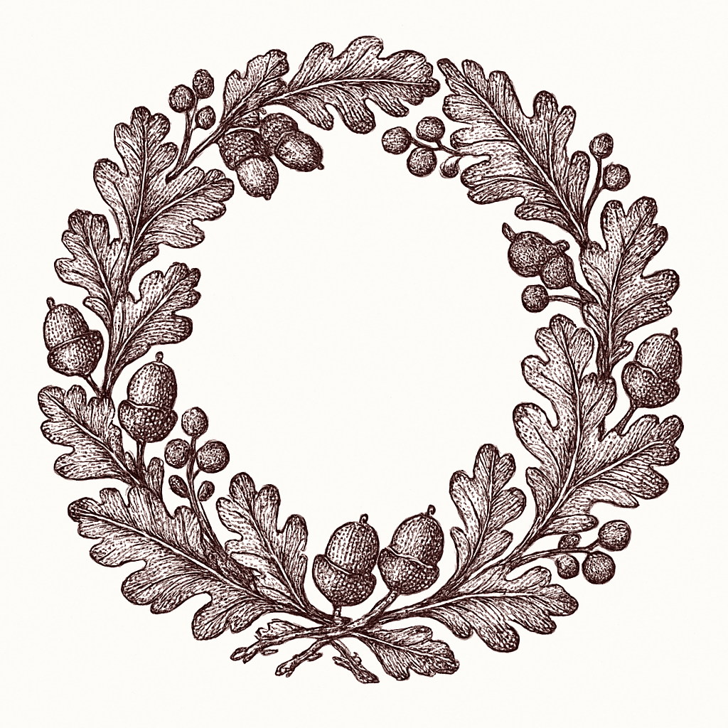 Vintage Oak Leaf and Acorn Wreath