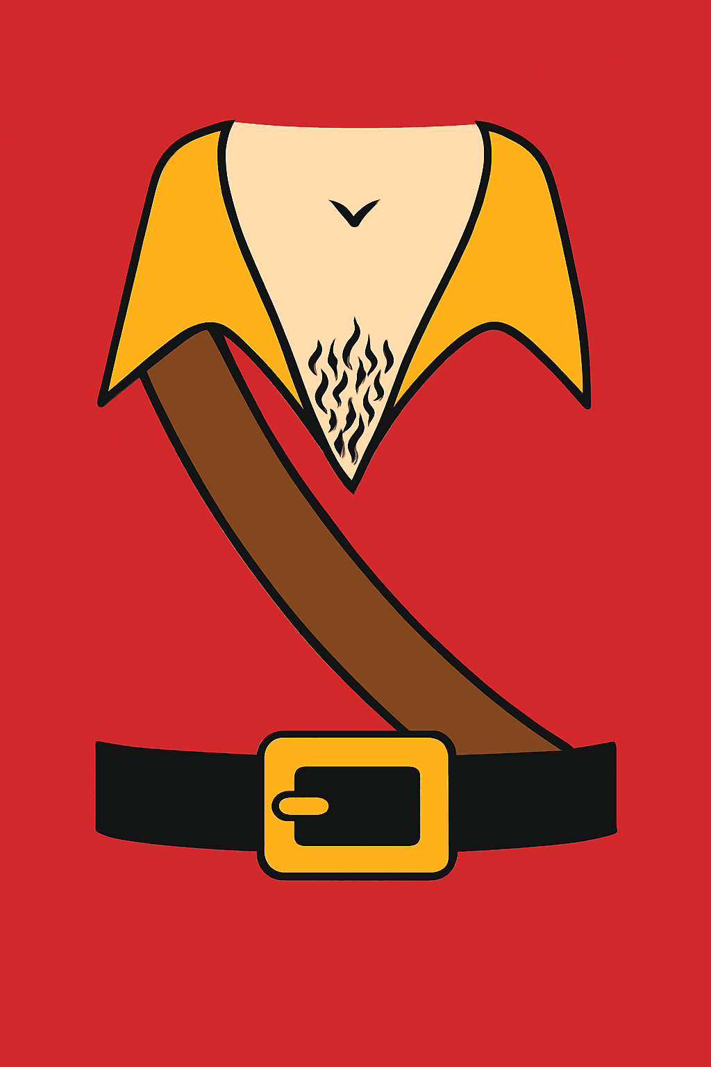Retro Chest Hair and Belt Minimalist Design