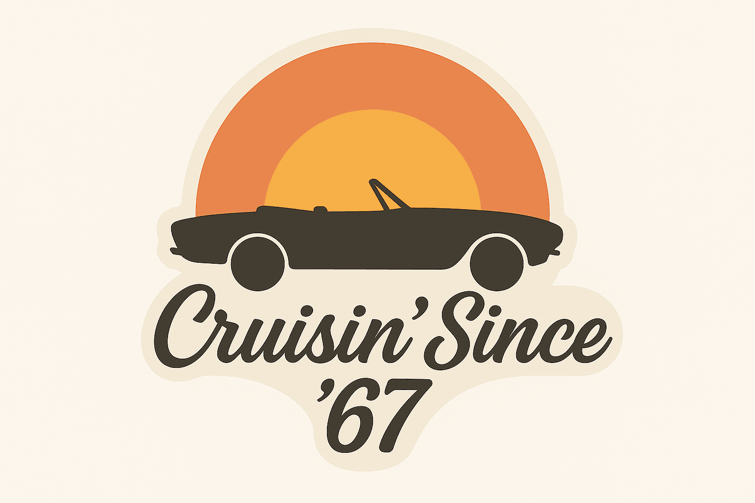 Vintage Convertible Cruisin' Since '67 Sticker