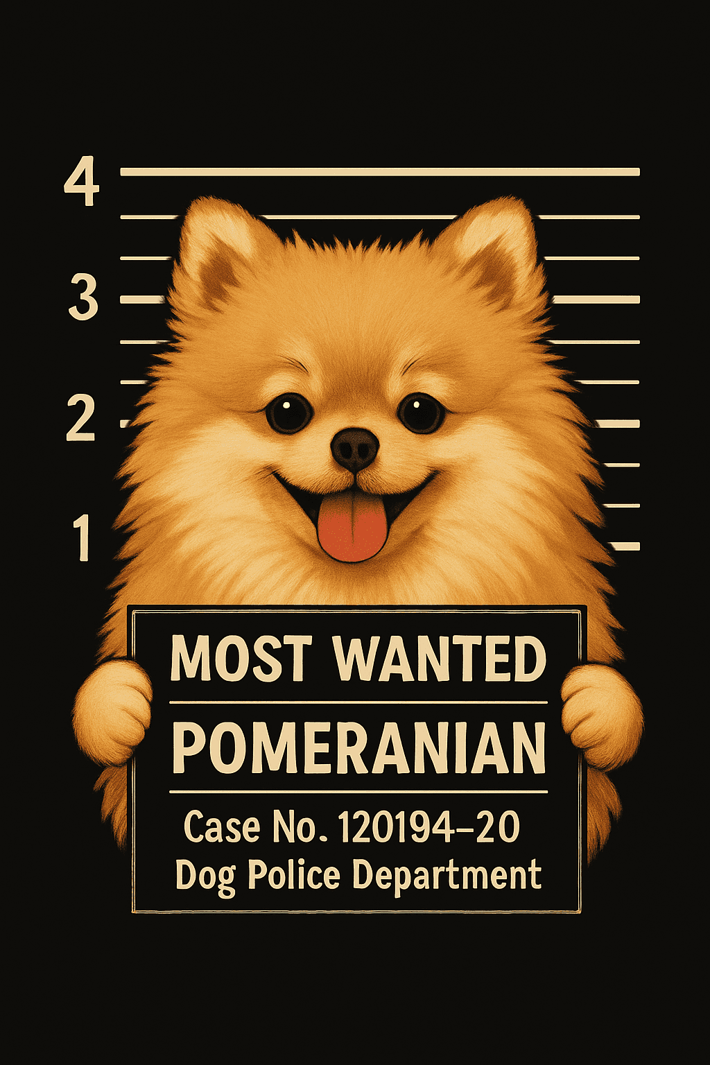 Most Wanted Pomeranian Mugshot