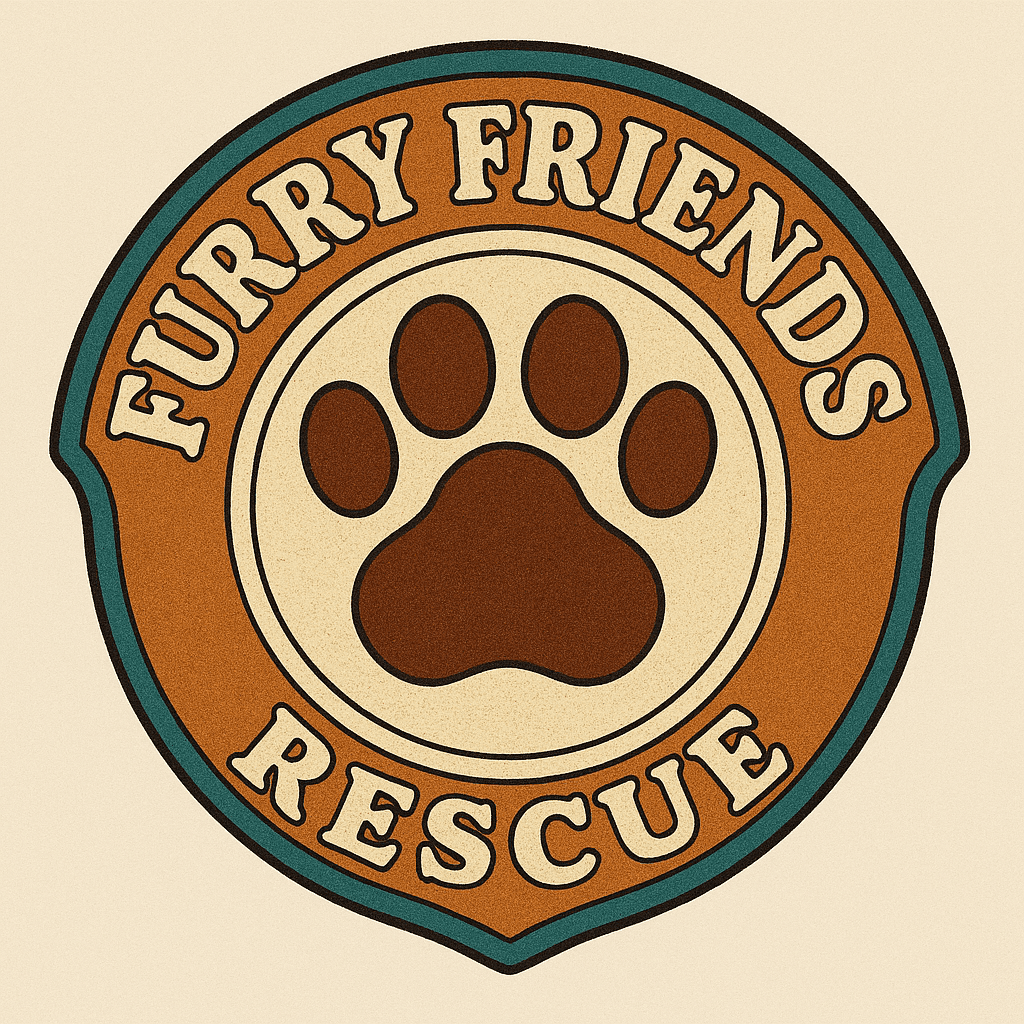 Vintage Paw Print Rescue Badge Logo