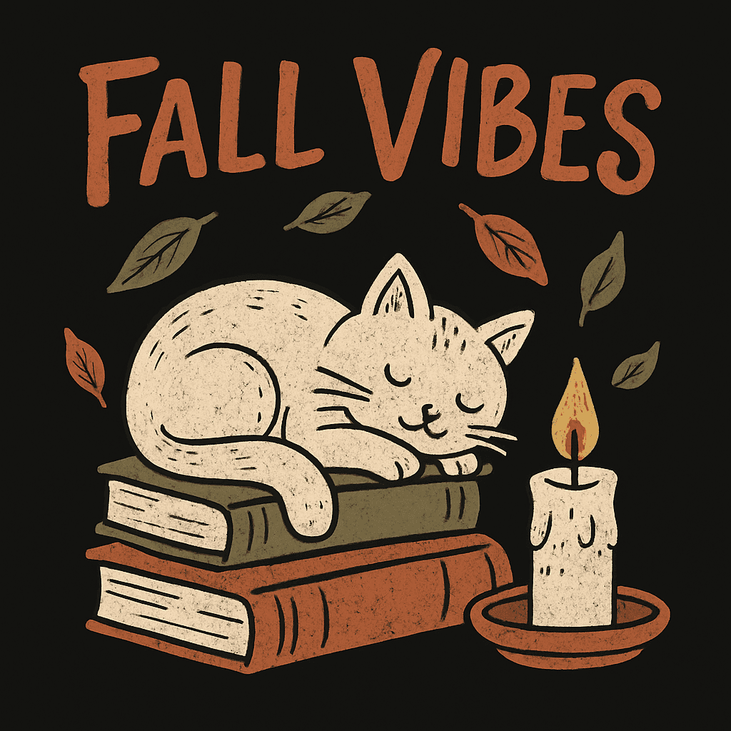 Cozy Fall Vibes with Cat and Candle