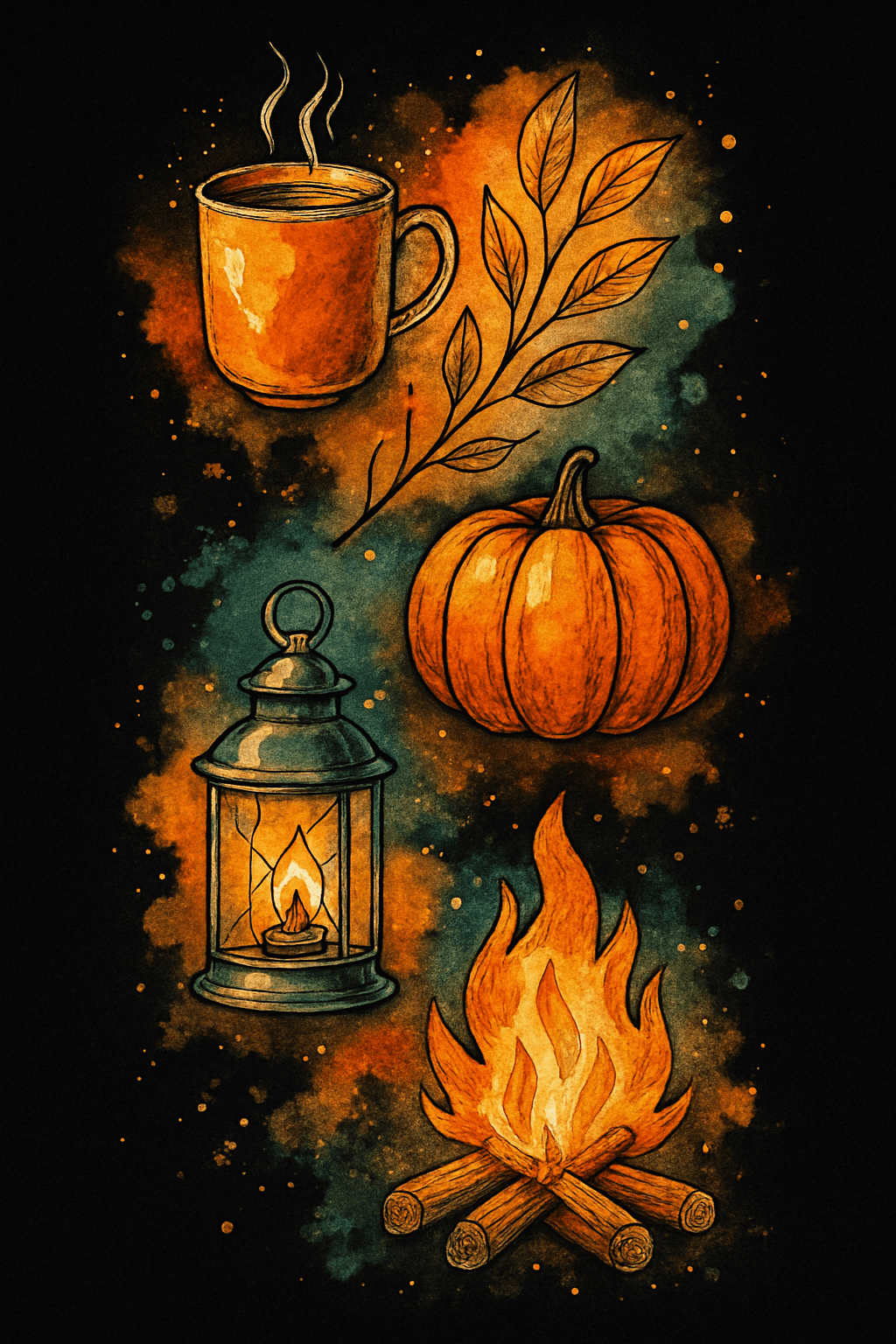 Cozy Fall Vibes: Pumpkin, Fire & Warm Drinks