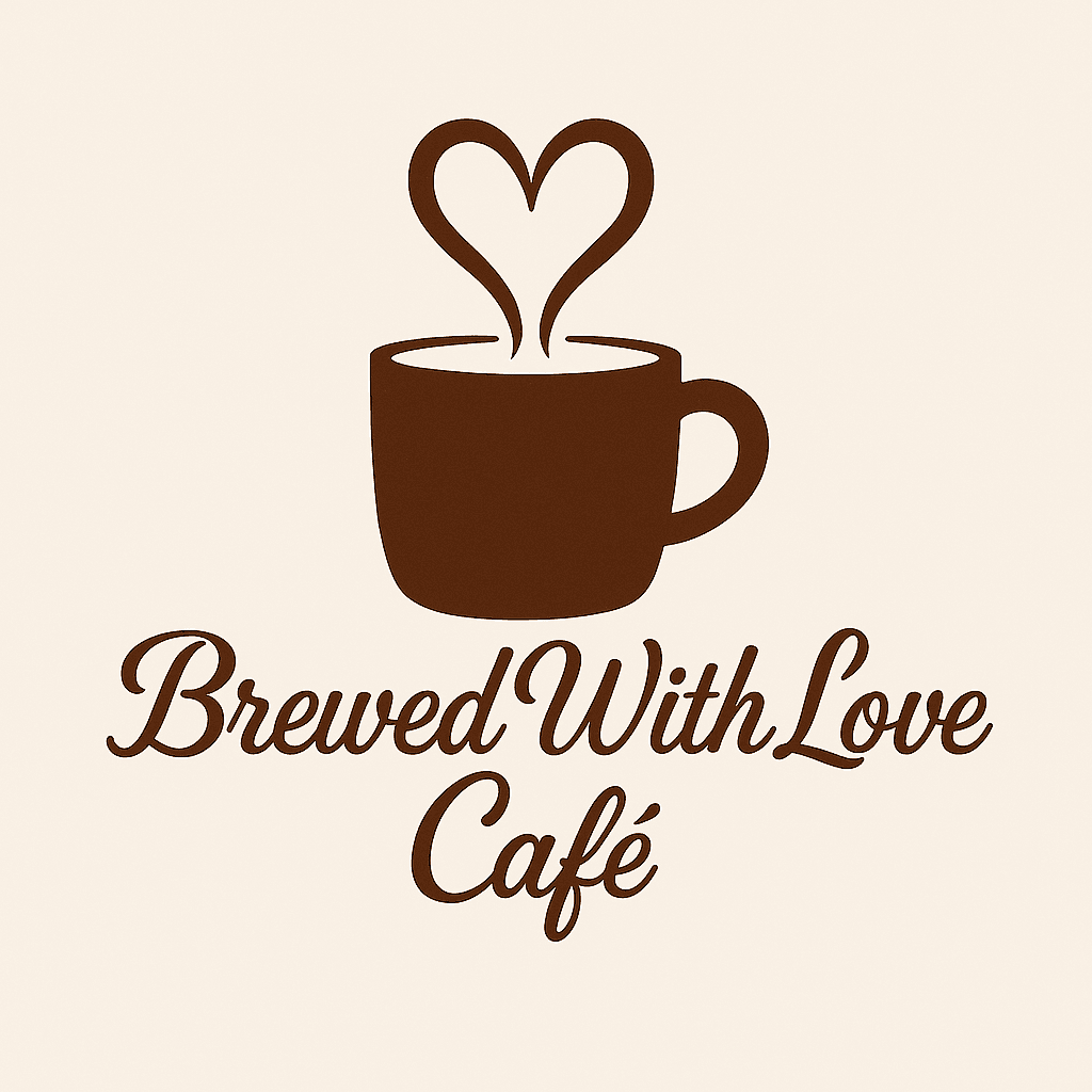 Warm Coffee Cup with Heart Steam Logo