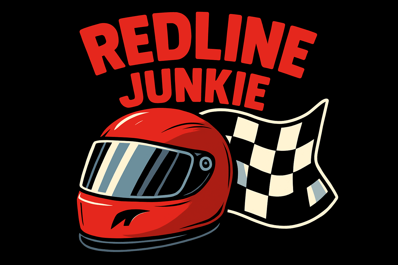 Redline Junkie Racing Helmet & Flag Sticker