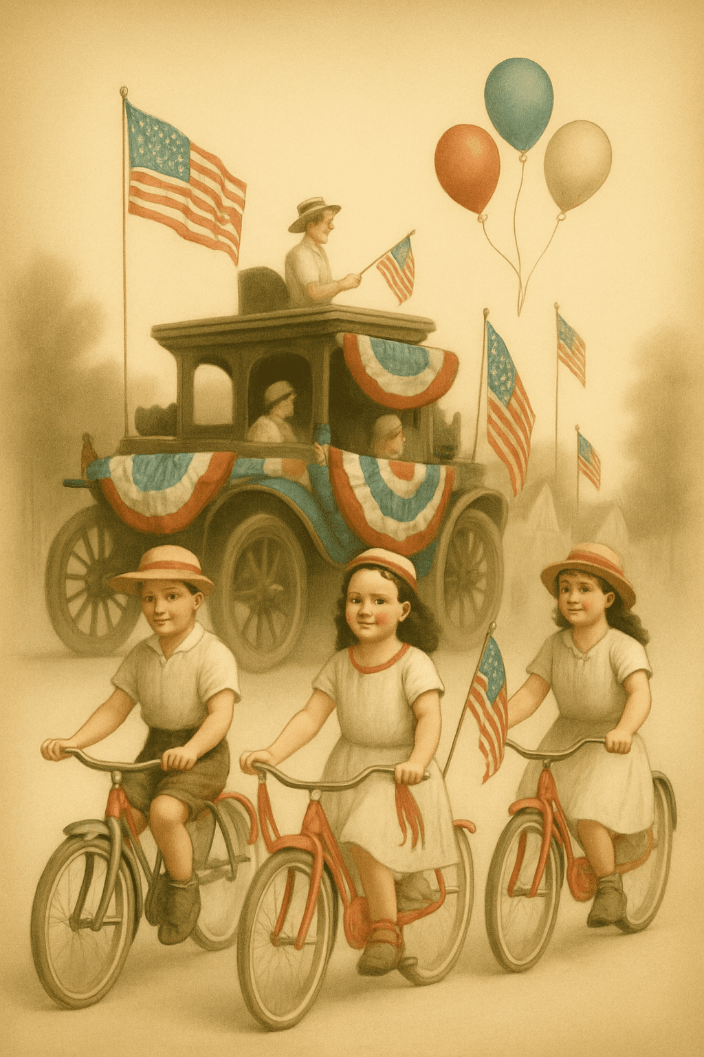 Vintage Parade of Joyful Kids