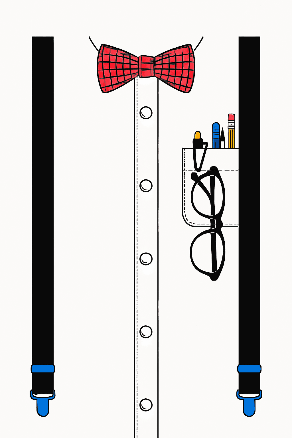 Classic Nerd Style: Bow Tie & Suspenders