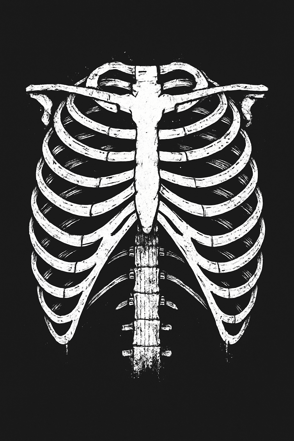 Grunge Rib Cage Skeleton Design