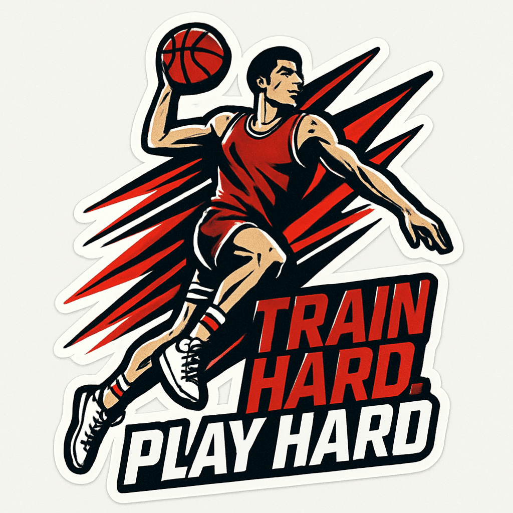 Dynamic Basketball Player with Motivational Quote