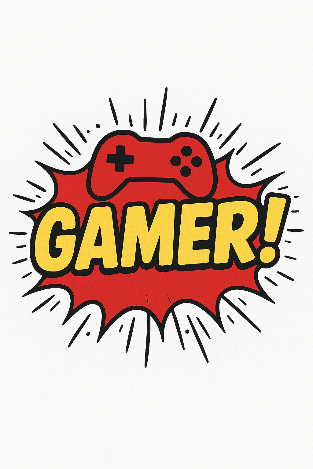 Bold Gamer Retro Comic Style Tee
