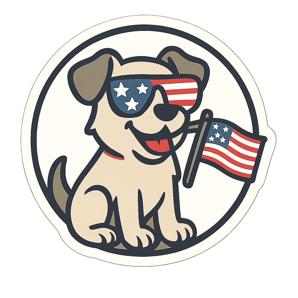 Patriotic Pup with Shades