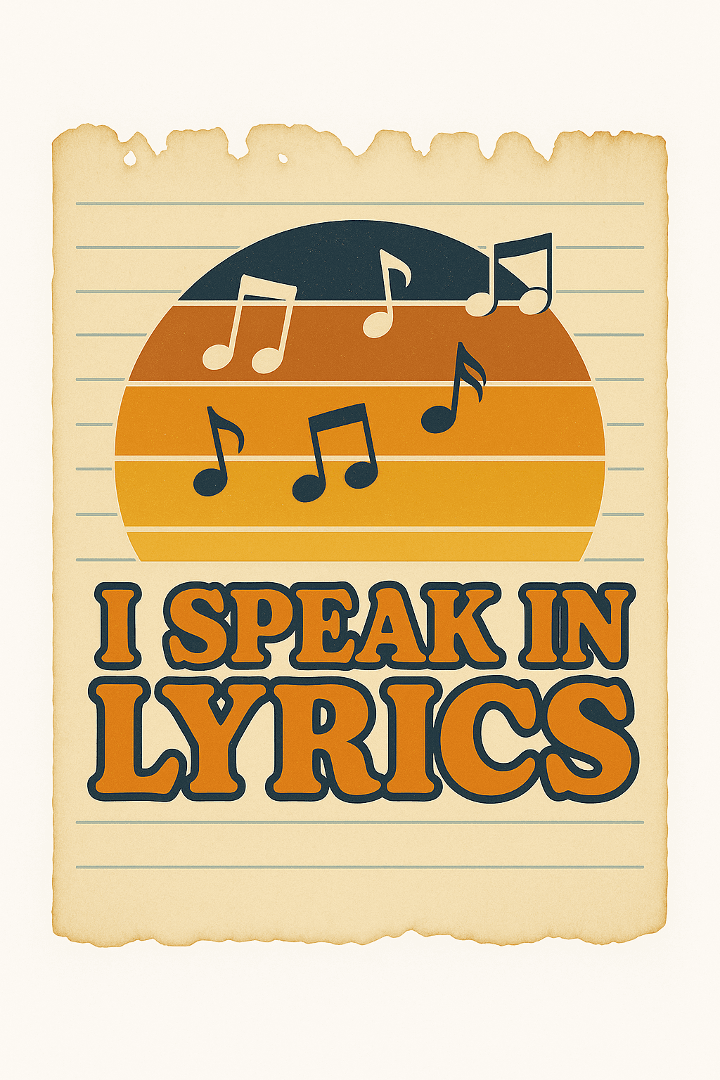 Retro Music Quote Sticker: I Speak in Lyrics