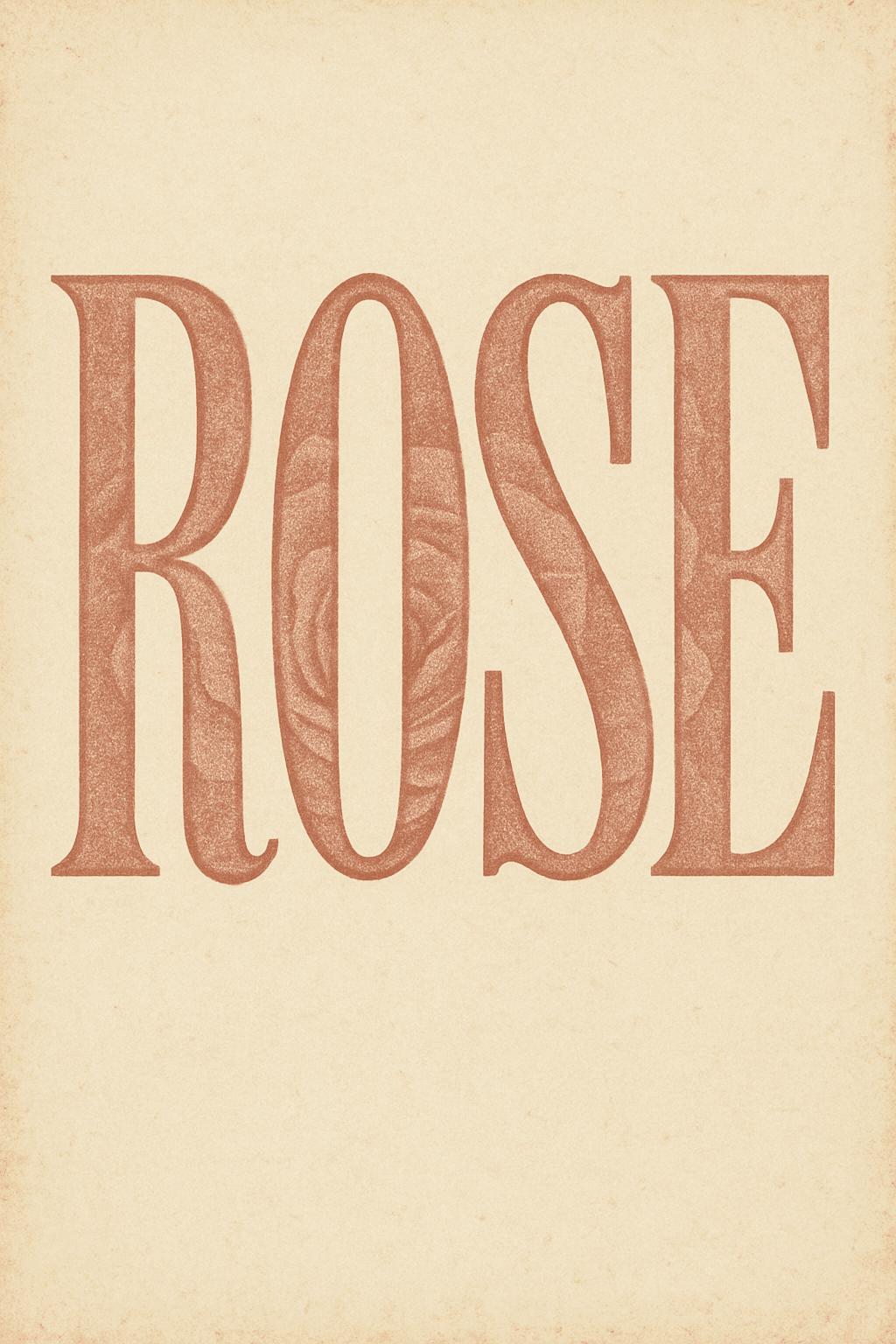 Vintage Rose Typography Art