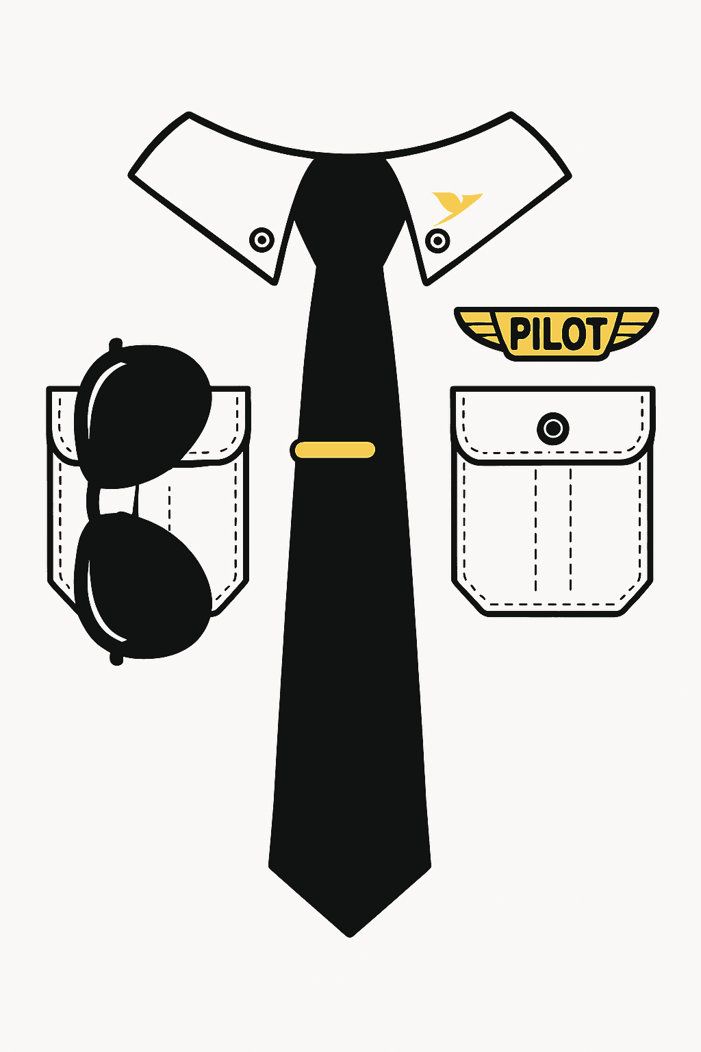 Pilot Uniform Fun Tee Design