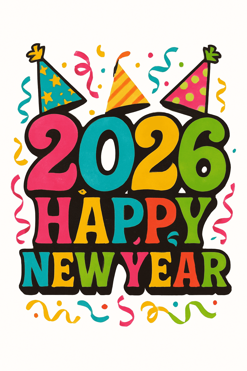Colorful 2026 Happy New Year Celebration