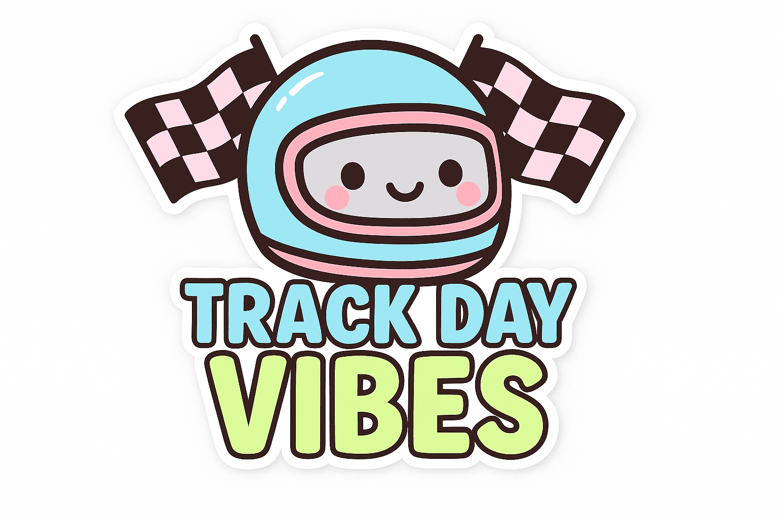 Adorable Track Day Vibes Sticker