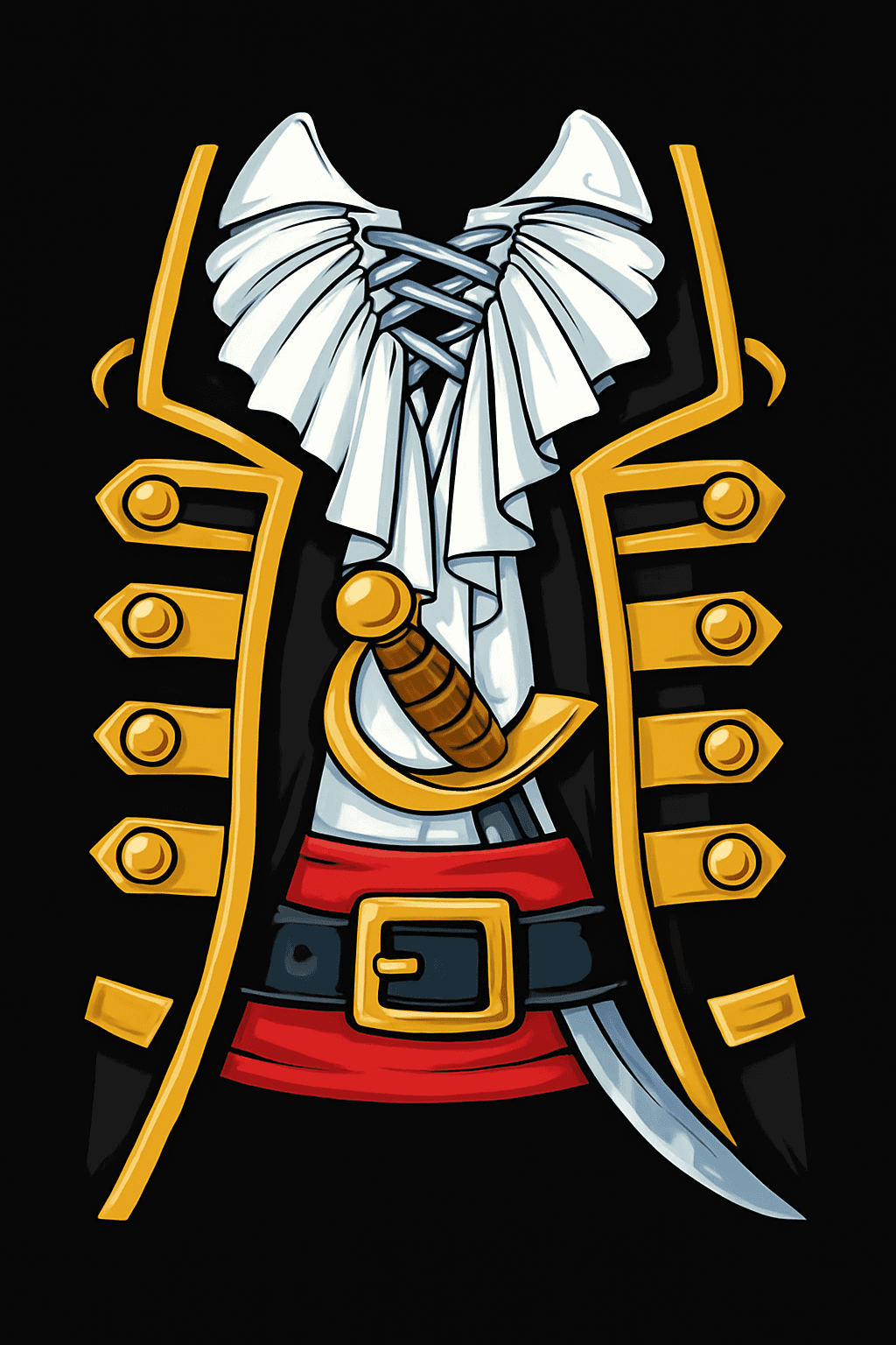 Classic Pirate Costume Front Design