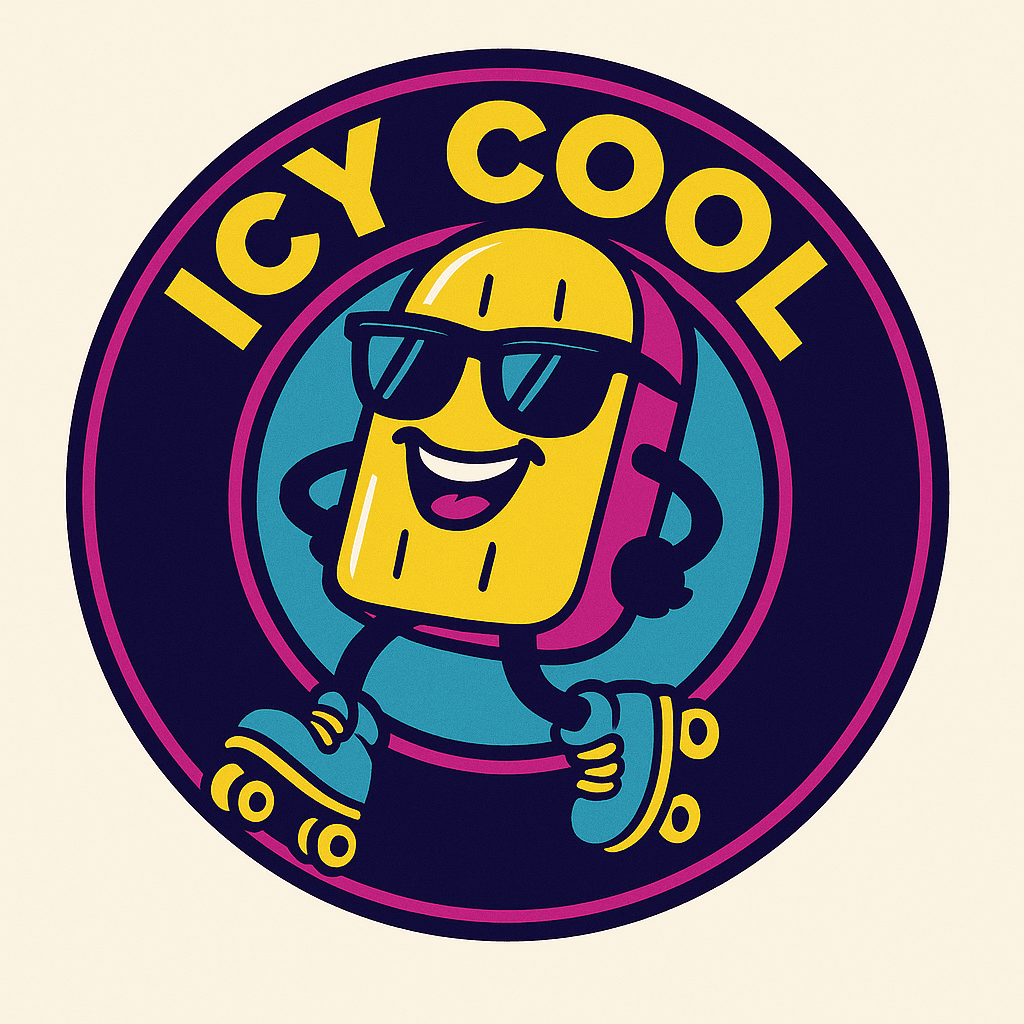 Icy Cool Popsicle on Roller Skates Logo