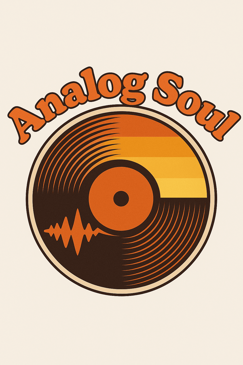 Retro Vinyl Record 'Analog Soul' Sticker Design