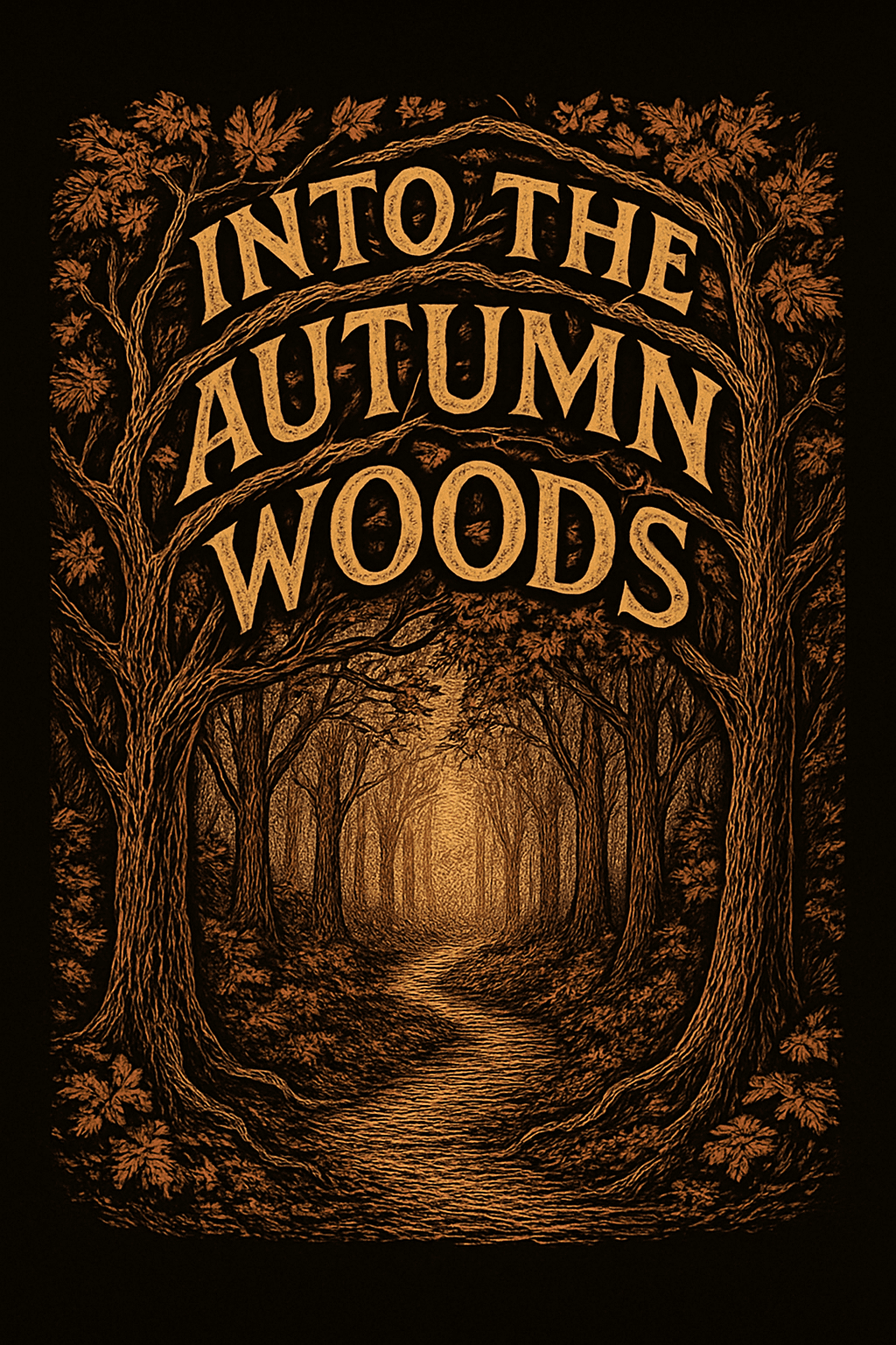 Into the Autumn Woods Vintage Pathway