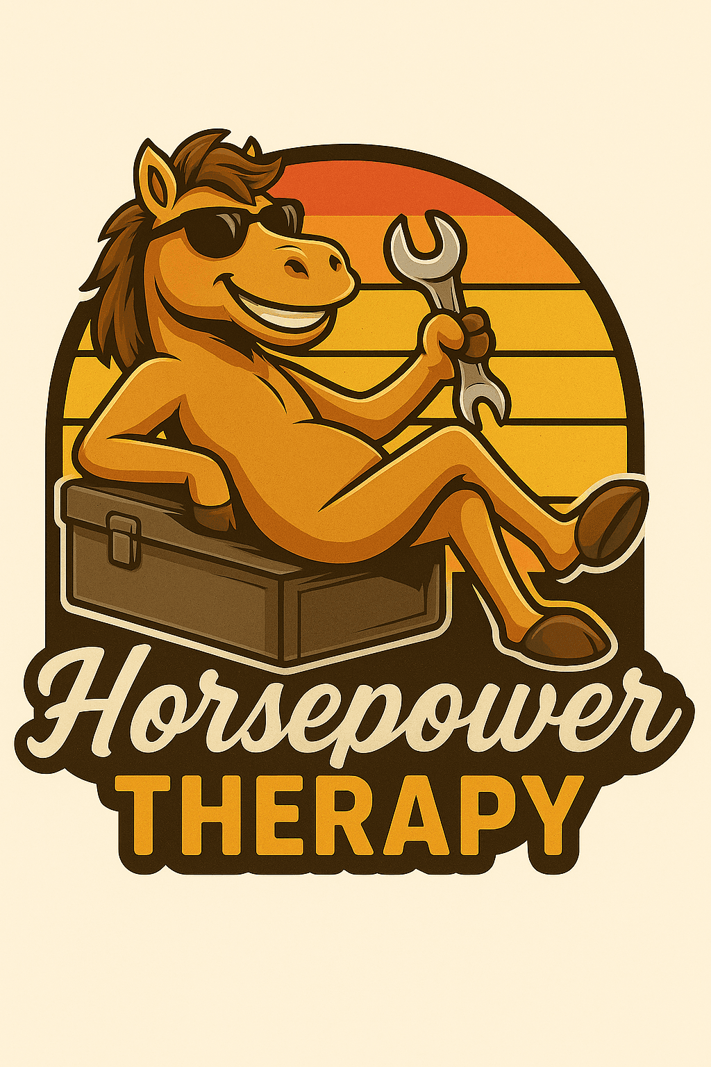 Cool Horse with Wrench Vintage Sticker