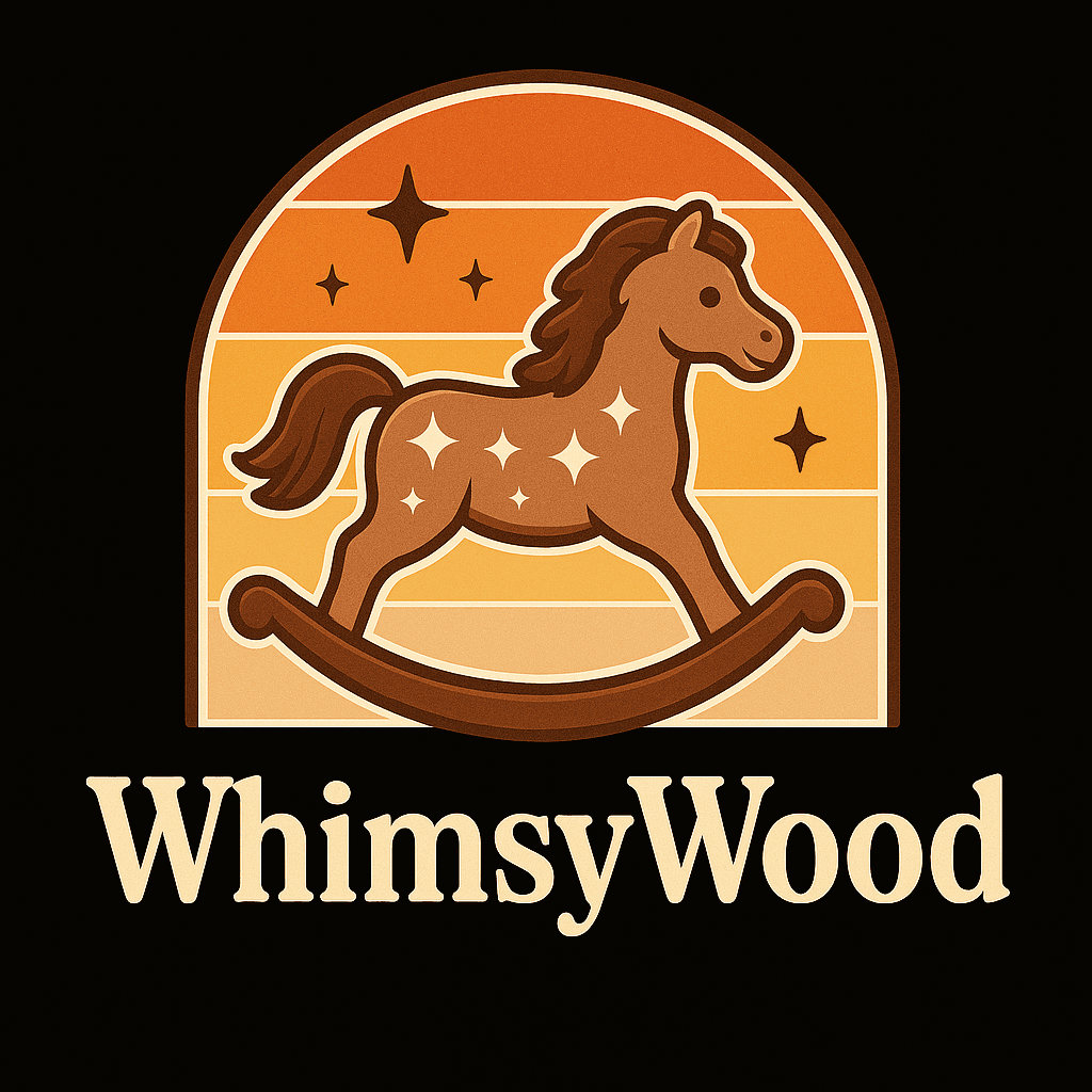 Vintage Rocking Horse Logo with Warm Sunset Palette