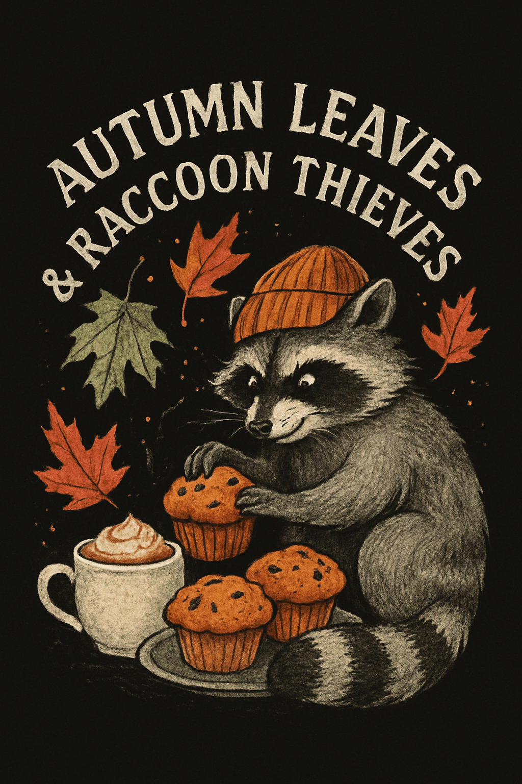 Autumn Leaves & Raccoon Thieves Cozy Design