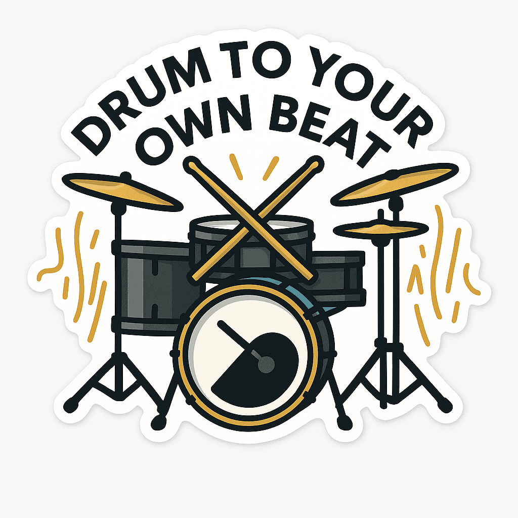 Drum to Your Own Beat Sticker Design