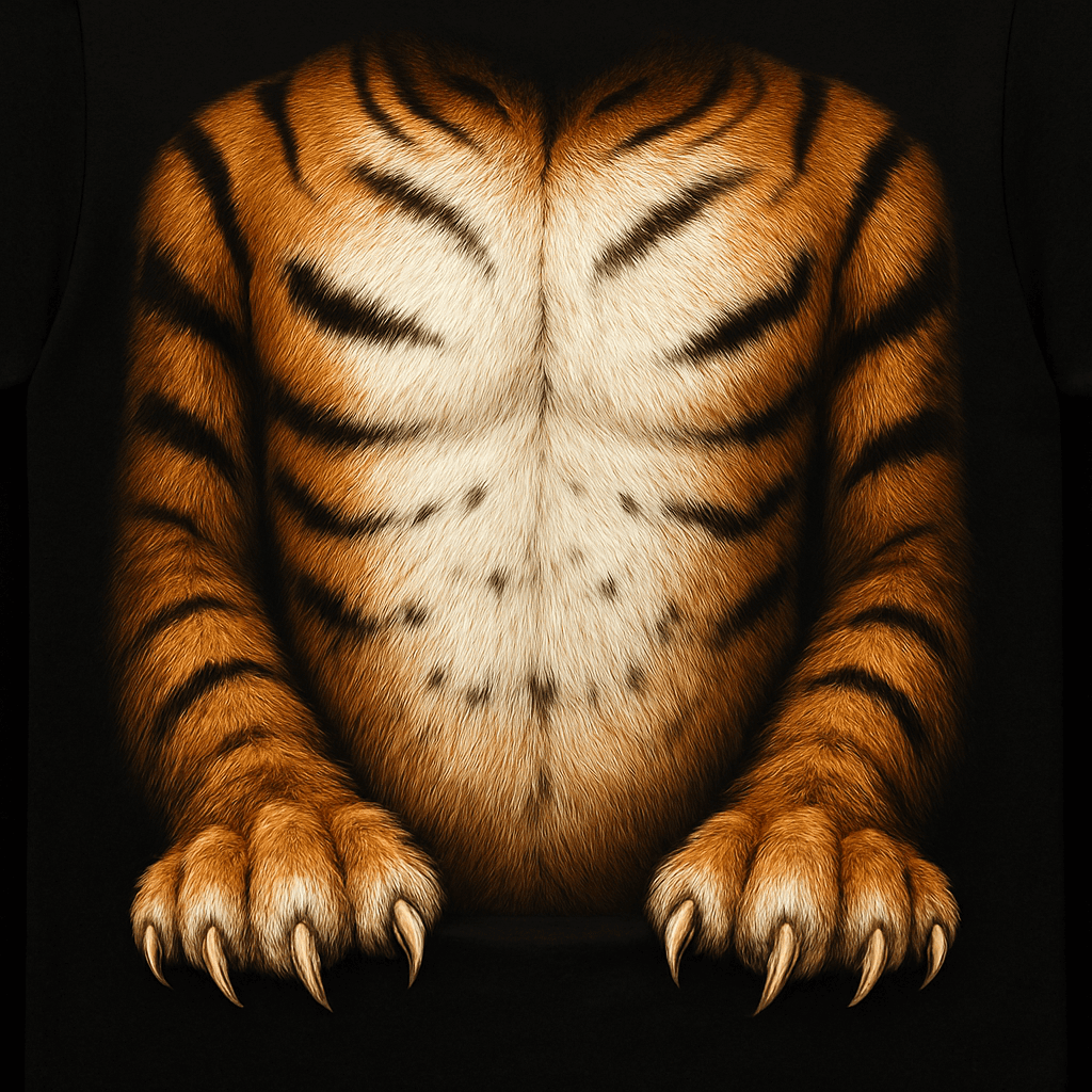Muscular Human Torso with Realistic Cow Fur