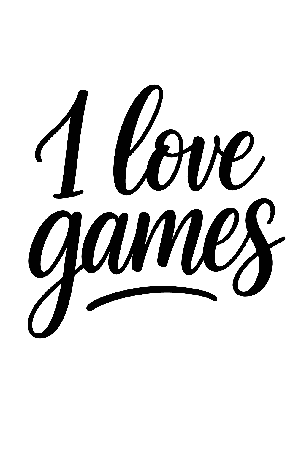 I Love Games Stylish Script Design