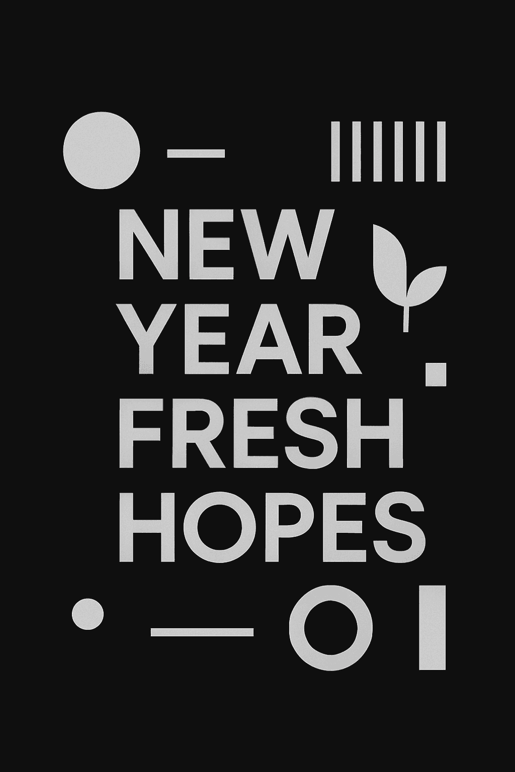 New Year Fresh Hopes Minimalist Design