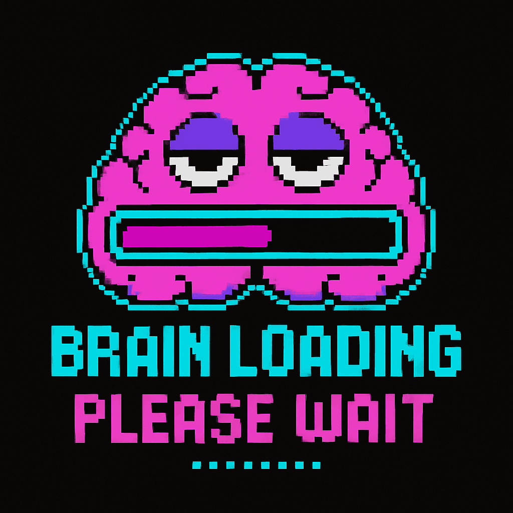Pixel Art Brain Loading - Please Wait