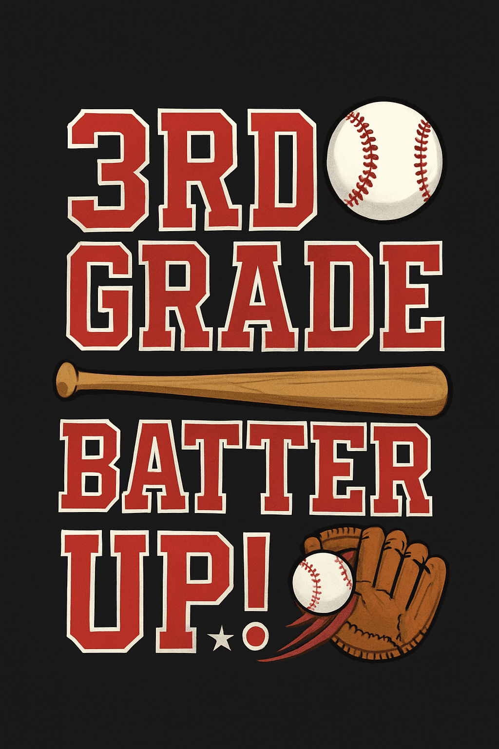 3rd Grade Batter Up Baseball Tee