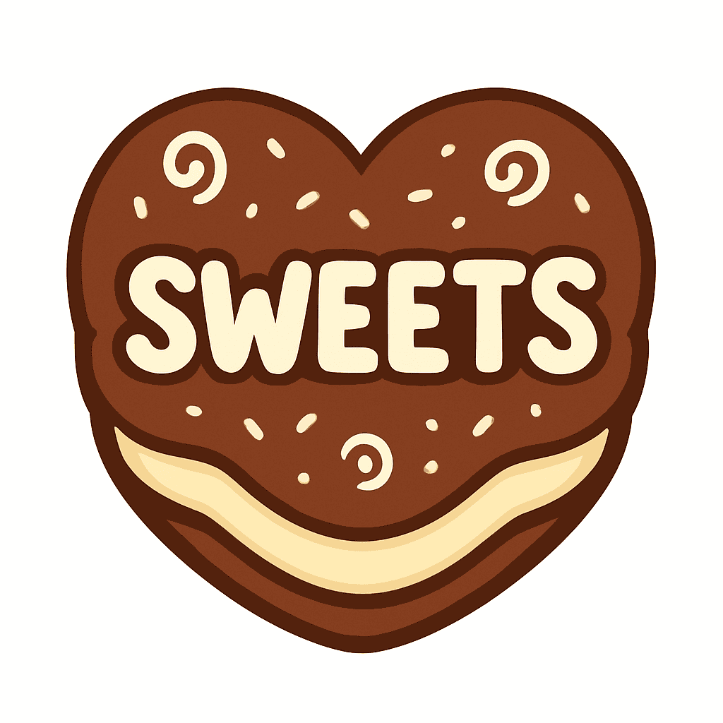Heart-Shaped Chocolate Cookie Sweets Logo