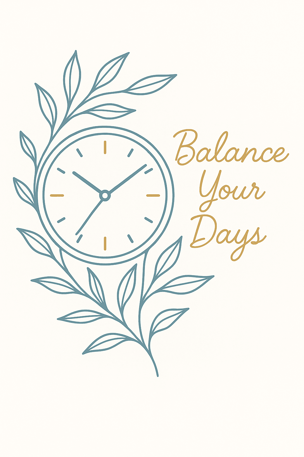 Minimalist Clock and Leaf Balance Design